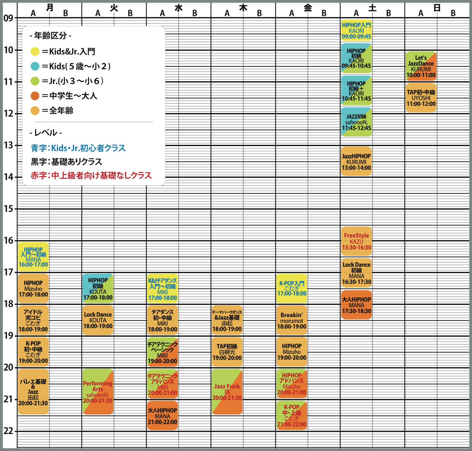 タイムテーブル